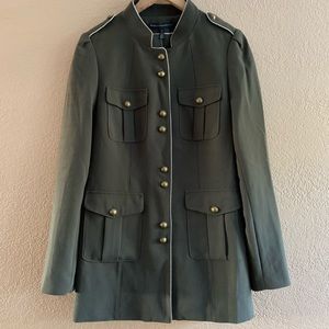 WHBM Olive Green Military Blazer Jacket Sz Small